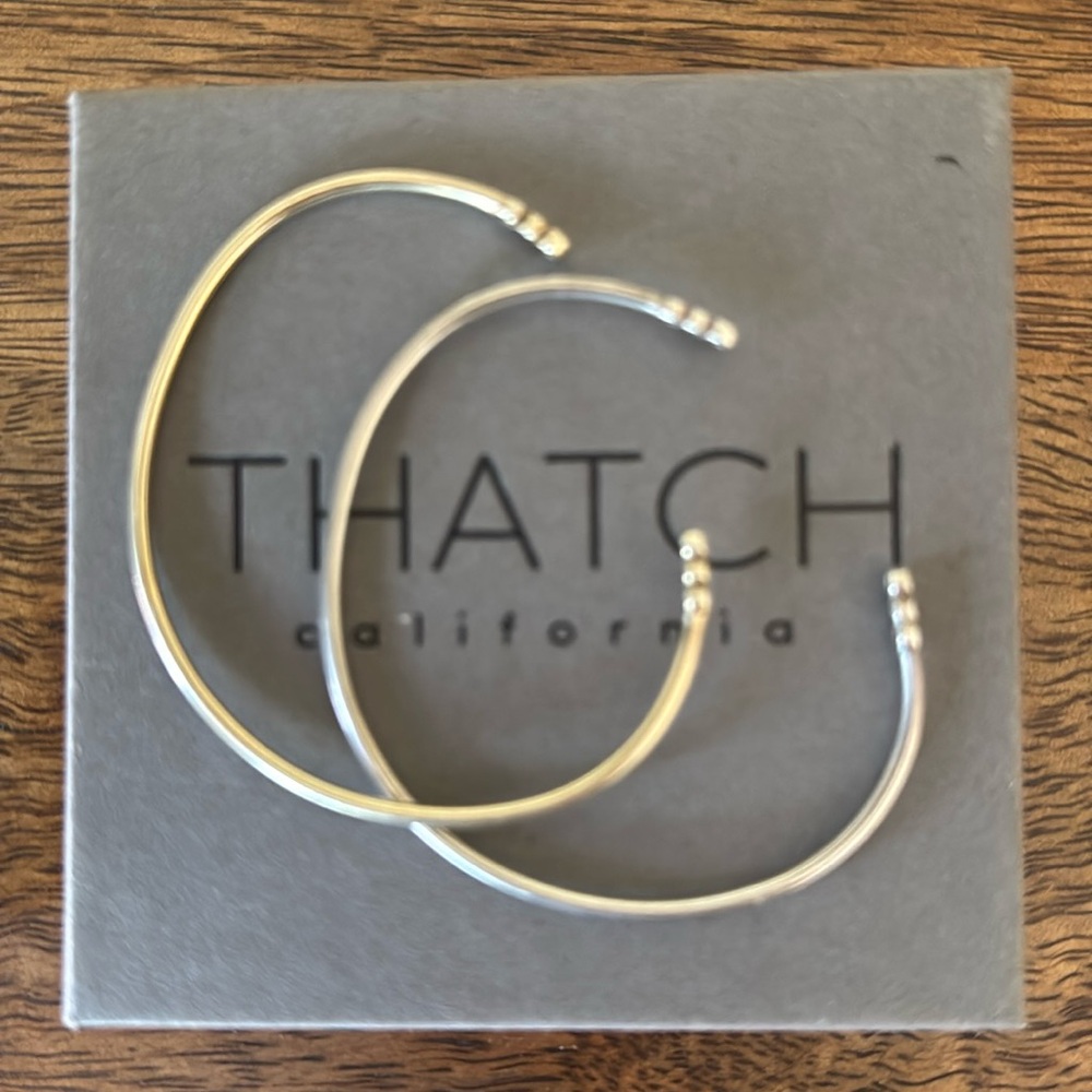 THATCH Cuff Bracelet - Set Of 2 - Anthropologie 14k Gold Vermeil Silver Bangle